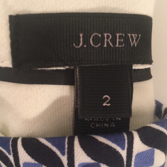 ✅ SOLD J Crew Ladies Sz 2 Pants Blue Black White - Picture 2 of 7